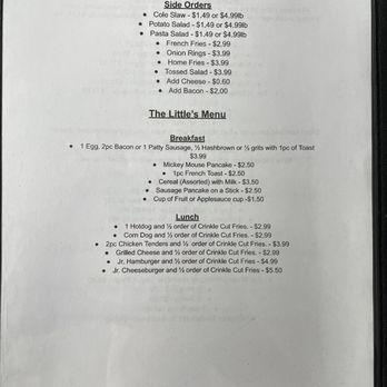 Gramma’s - Menu 10/23/23 page 6/6 - Breakfast & Brunch Near Me - Sumter, South Carolina
