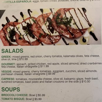 Caffe Gourmet - Sad & Soup Menu - Coffee & Tea Near Me - Weston, Florida