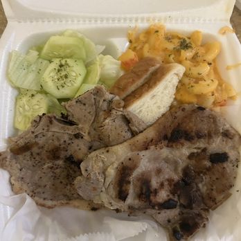 The Food Lab - Grilled pork chop , seafood Mac n cheese, side salad. - Chicken Wings Near Me - New Orleans, Louisiana