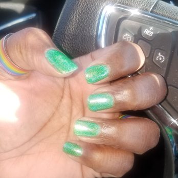 Kellee's Nails - OPI lime green gel polish with 4D glitter in green (my fav color).  Mani appt 3/16/19. - Nail Technicians Near Me - Fishers, Indiana