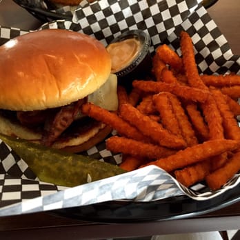 Beer 88 - The Burger 88 w/sweet potato fries - Burgers Near Me - Lynchburg, Virginia Beer 88 - The Burger 88 w/sweet potato fries - Burgers Near Me - Lynchburg, Virginia