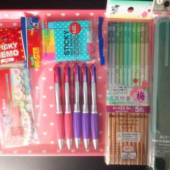 Daiso - Pink food tray, bunny post-it tabs, colorful pens, kawaii chopsticks and a chopsticks case - Discount Store Near Me - Irvine, California Daiso - Pink food tray, bunny post-it tabs, colorful pens, kawaii chopsticks and a chopsticks case - Discount Store Near Me - Irvine, California