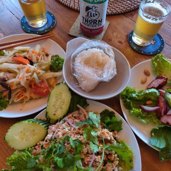 Soi 30th - Spicy Thai drinking foods! Somtom E-San (papaya salad), chicken larb, and northern Thai sausage with sticky rice! - Thai Near Me - San Diego, California Soi 30th - Spicy Thai drinking foods! Somtom E-San (papaya salad), chicken larb, and northern Thai sausage with sticky rice! - Thai Near Me - San Diego, California