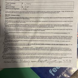 Back page of contract we signed.