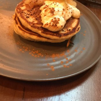 The Curator Bar and Dining - Pancakes with Apple compote & cinnamon - British Near Me - London, XGL The Curator Bar and Dining - Pancakes with Apple compote & cinnamon - British Near Me - London, XGL