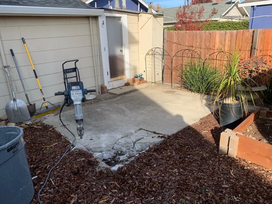 Concrete demo. - This Job had to be done by hand with wheel barrow no machines customer happy! Concrete demo. - This Job had to be done by hand with wheel barrow no machines customer happy!
