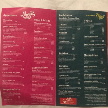 Maria's Tex Mex - Menu - Tex-Mex Near Me - Dacula, Georgia