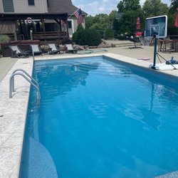 Aqua Man Water Hauling - Our pool and hot tub area. We have a long driveway, as well. They have no problem getting their truck and equipment through around.