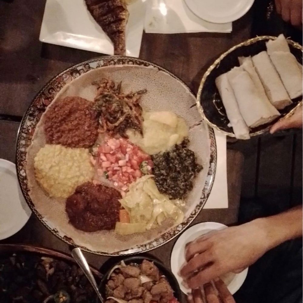 Ethiopic - Veggie Platter and fried fish, - Ethiopian Near Me - Washington, DC, District of Columbia