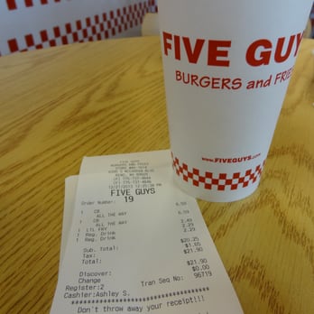 Five Guys - bill and soda - Burgers Near Me - Reno, Nevada Five Guys - bill and soda - Burgers Near Me - Reno, Nevada