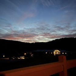 Echo Bluff State Park Lodge - View from our cabin deck of the lodge at night
