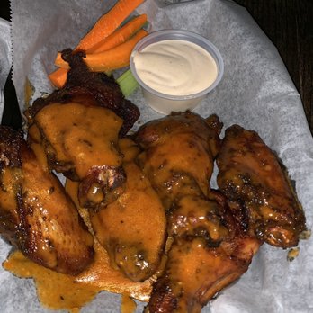 The Wilbury - 6 Hot Gold Wings with a side of Crema Dipping Sauce - Bars Near Me - Tallahassee, Florida