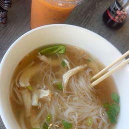 Chicken Pho - #P21 and a Thai Iced Tea! Chicken Pho - #P21 and a Thai Iced Tea!