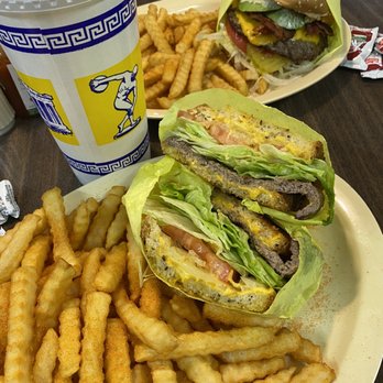 Zorba's Charbroiled Burgers - Patty melt with a sh!tload of fries. In the back: Zorba burger. Zorba burger has bacon and avocado. - Breakfast & Brunch Near Me - Bakersfield, California Zorba's Charbroiled Burgers - Patty melt with a sh!tload of fries. In the back: Zorba burger. Zorba burger has bacon and avocado. - Breakfast & Brunch Near Me - Bakersfield, California
