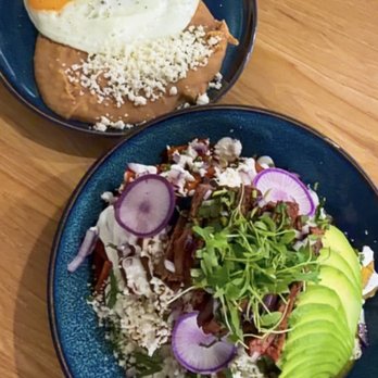 Bandoleros Cafe - Red/Green chilaquiles with steak - Breakfast & Brunch Near Me - Huntington Beach, California Bandoleros Cafe - Red/Green chilaquiles with steak - Breakfast & Brunch Near Me - Huntington Beach, California