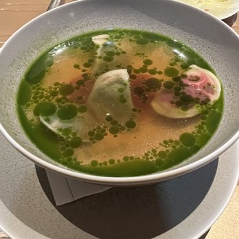 Pavillon Ledoyen - Pea and beat ravioli soup - French Near Me - Paris, 75