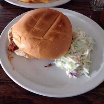 Sly McFly’s - Pulled pork with a side of cole slaw...no fries?!? - American Near Me - Monterey, California