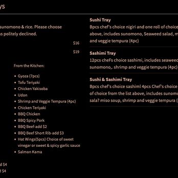Izumi Japanese Restaurant - Menu for Combination Trays. - Sushi Bars Near Me - Eugene, Oregon Izumi Japanese Restaurant - Menu for Combination Trays. - Sushi Bars Near Me - Eugene, Oregon
