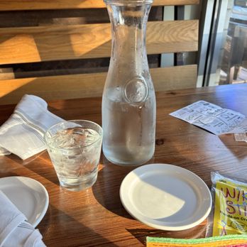 Burger Up - Franklin - Water that is placed at the table upon ordering and wikki stix handed to the kids for fun entertainment - Burgers Near Me - Franklin, Tennessee