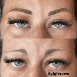 Complete brow makeover in one visit. Completely lifted and softened her look.