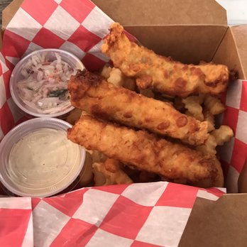 Dox - Fish and chips were the best choice, fresh crispy and the fries were crinkle cut hot and delicious! - New American Near Me - Island Park, New York