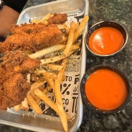 Chicken Tenders and fries