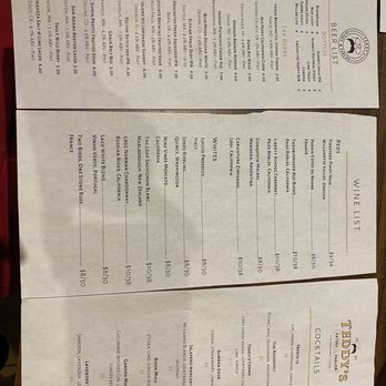 Teddy's Eatery & Parlor - Drink menu - American Near Me - Fargo, North Dakota
