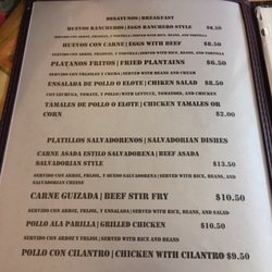 El Sol Restaurant - Menu- Breakfast and Salvadorian Dishes