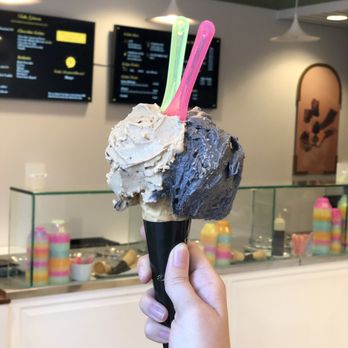 Bella Gelateria - Espresso & chocolate bark and black sesame - Desserts Near Me - Vancouver, British Columbia Bella Gelateria - Espresso & chocolate bark and black sesame - Desserts Near Me - Vancouver, British Columbia