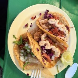 Mahi and Al pastor tacos