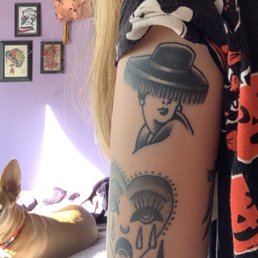 tattoo by allie-- the lady with the hat tattoo by allie-- the lady with the hat
