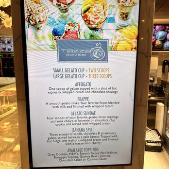 Tazza Caffé - a menu for small gelato cups - Cafes Near Me - Atlantic City, New Jersey Tazza Caffé - a menu for small gelato cups - Cafes Near Me - Atlantic City, New Jersey