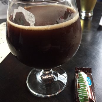 Wolf's Ridge Brewing - No Tricks Collab - Chocolate Carmel Milk Stout 6%, served with a baby milky way - Breweries Near Me - Columbus, Ohio Wolf's Ridge Brewing - No Tricks Collab - Chocolate Carmel Milk Stout 6%, served with a baby milky way - Breweries Near Me - Columbus, Ohio