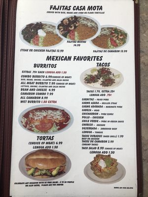 Menu photo 2 Casa Mota Riverside, CA Menu photo 2 Casa Mota Riverside, CA