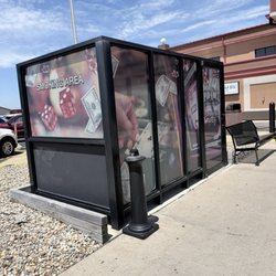 Smoking "bus stop" pod. I don't know why this made me laugh.