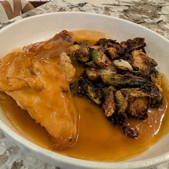 The Train Shed - Roasted chicken with brussel sprouts. - Bars Near Me - St Louis, Missouri The Train Shed - Roasted chicken with brussel sprouts. - Bars Near Me - St Louis, Missouri