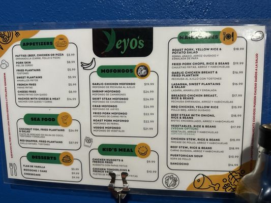 Menu photo 1 Los Yeyos San Juan, PR Menu photo 1 Los Yeyos San Juan, PR