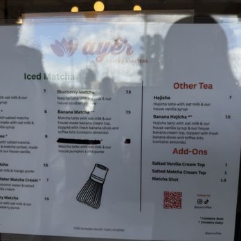 Ayer Coffee - Matcha menu - Coffee & Tea Near Me - Tustin, California