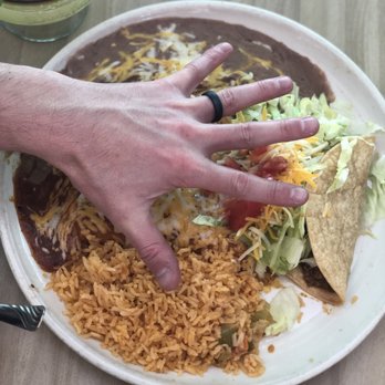 Los Cabos Grill - Holy moly! HUGE plates! Hand for scale. - Mexican Near Me - Bremerton, Washington