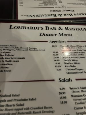 Menu photo 1 Lombardi's Bar & Restaurant Cedar Grove, NJ Menu photo 1 Lombardi's Bar & Restaurant Cedar Grove, NJ