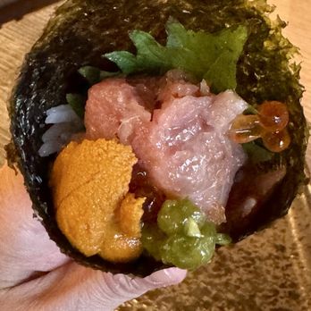 MJ Sushi - Uni, toro and ikura hand roll - Sushi Bars Near Me - Sausalito, California MJ Sushi - Uni, toro and ikura hand roll - Sushi Bars Near Me - Sausalito, California
