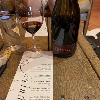 Turley Wine Cellars - Presenti. Zin 2020 and tasting menu - Wineries Near Me - Templeton, California Turley Wine Cellars - Presenti. Zin 2020 and tasting menu - Wineries Near Me - Templeton, California