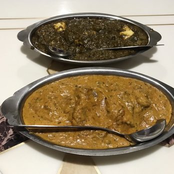 India Hut - Spinach Paneer (top), Lamb Korma (bottom) - Indian Near Me - El Paso, Texas
