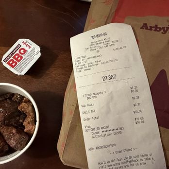 Arby's - 9 little Steak bites from Arby's very pricey. - Fast Food Near Me - San Antonio, Texas