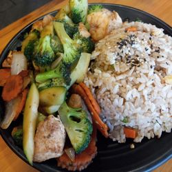 Hibachio - Teriyaki Chicken and Shrimp, veggies and fried rice