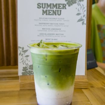 Bright Pours Cafe - Iced Blueberry Matcha (medium 16oz $7.00) - Coffee & Tea Near Me - St. Catharines, Ontario Bright Pours Cafe - Iced Blueberry Matcha (medium 16oz $7.00) - Coffee & Tea Near Me - St. Catharines, Ontario
