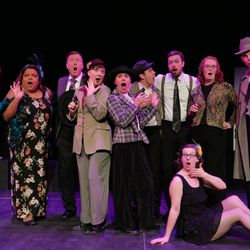 Oakville Improv Theatre Company - Dame Detective was our Film Noir show, changing the villain each night -- audience choice ... (photo credit Linda Wong)