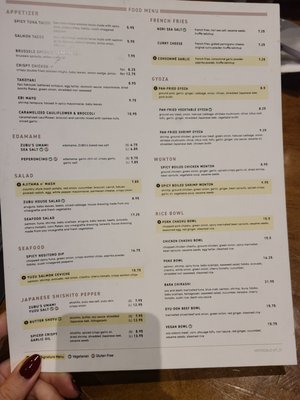 Menu photo 7 ZUBU Vancouver, BC