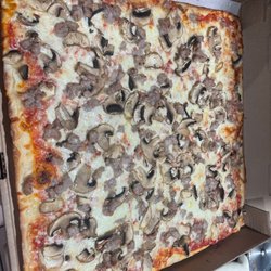 Francisco’s Express Pizza & Grill - Thin square pizza with mushrooms