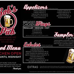 Bob's Pub - Menu